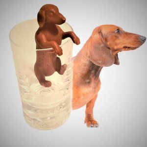 Whimsical Silicone Dachshund Tea Strainer Infuser New in unopened Box